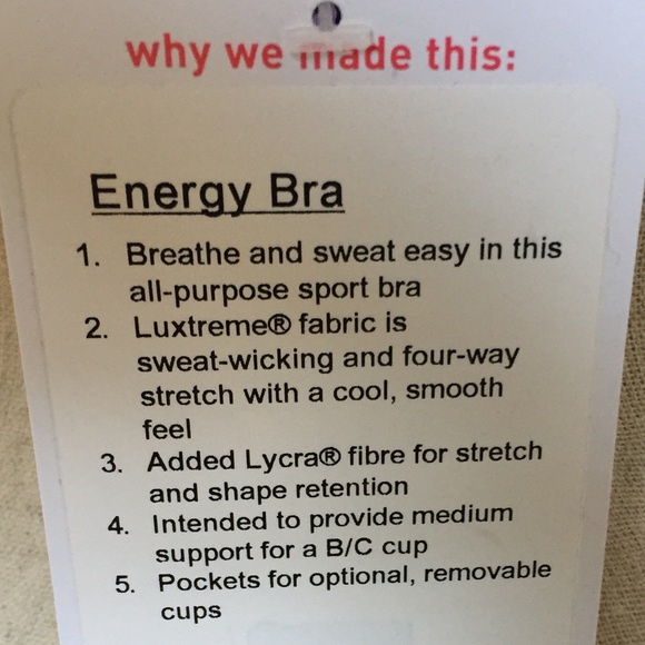 NWT MISL LULULEMON ENERGY BRA MOSAIC - - Size 6 - Picture 3 of 5